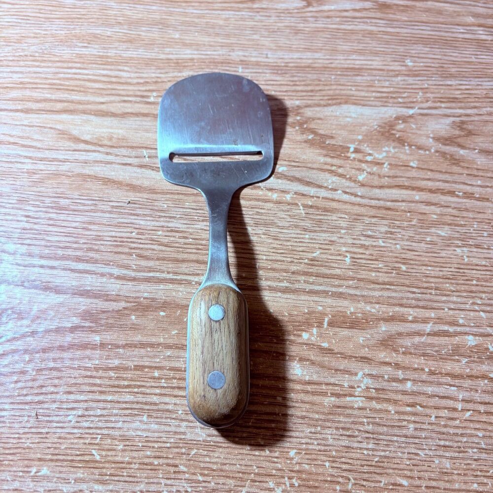 Dolphin Teak Wood Cheese Slicer Serving Piece Modern Mid Century Mod